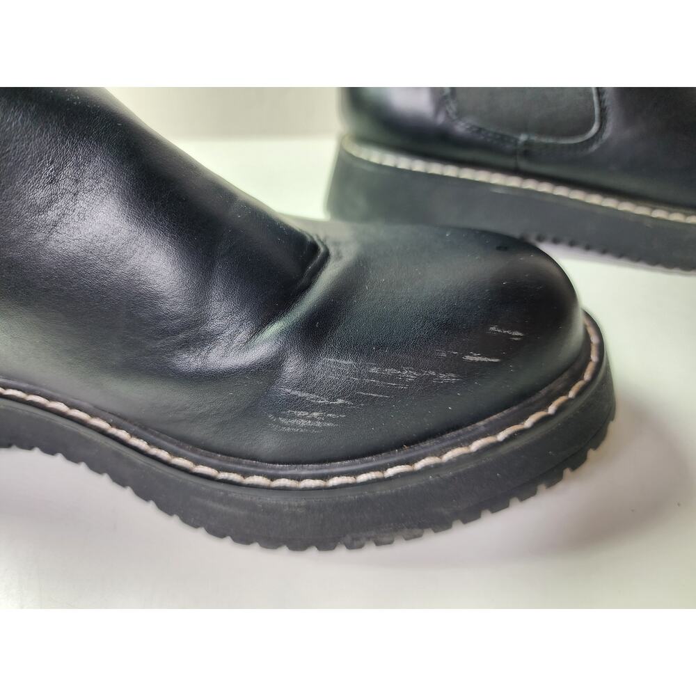 MADDEN GIRL Black Pull On Chunky Emo Goth Ankle Boots SZ 9M - Picture 5 of 9